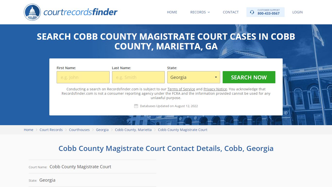 Cobb County Magistrate Court Case Search - RecordsFinder